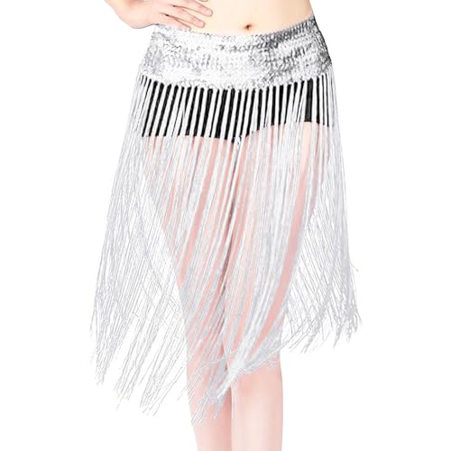 Bauchtanz Pailletten Taille Kette Elastische Pailletten Quaste Rock Hüfte Handtuch Taille Handtuch Leistung Rock Pailletten Quaste Tanz von Generic