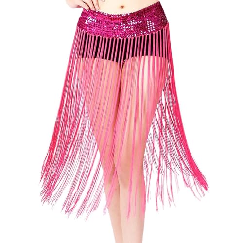 Bauchtanz Pailletten Taille Kette Elastische Pailletten Quaste Rock Hüfte Handtuch Taille Handtuch Leistung Rock Pailletten Quaste Tanz von Generic