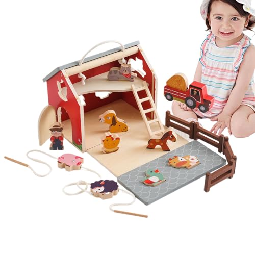 Bauernhoftiere aus Holz, Bauernhofspielzeug aus Holz, Stallspielzeug für sicheres Sortieren | Spielset für Kinder mit Bauernhoftieren, stapelbares Lernspielzeug mit Scheune Bauernhoftiere aus Holz, Bauernhofspielzeug aus Holz, Stallspielzeug für sicheres Sortieren | Spielset für Kinder mit Bauernhoftieren, stapelbares Lernspielzeug mit Scheune von Generic