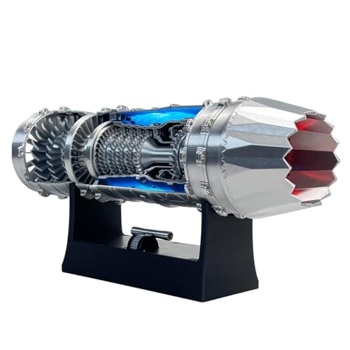 Bausatz für Flugzeug-Turbojet mit LED-Heckflamme, Mechanisches Turbinentriebwerk-Modell, Lernwerkzeug, Schreibtischdekoration(C) von Generic