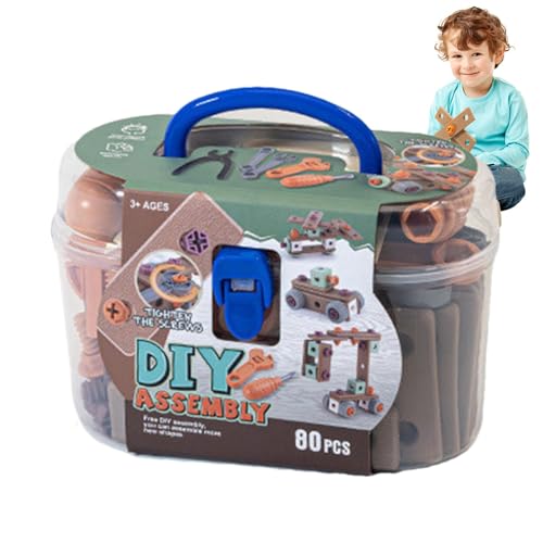 Bauspielzeug-Modell, Wissenschaftsspielzeug zum Zusammenbauen, Vorschullern-Montageset, Fun Crafts Bausatz Bauspielzeug mit Werkzeugkasten für Kinder ab 3 Jahren, Kinder, Kleinkinder Bauspielzeug-Modell, Wissenschaftsspielzeug zum Zusammenbauen, Vorschullern-Montageset, Fun Crafts Bausatz Bauspielzeug mit Werkzeugkasten für Kinder ab 3 Jahren, Kinder, Kleinkinder von Generic