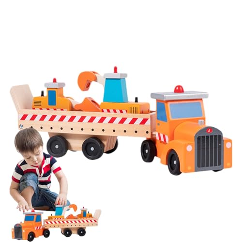 Bauspielzeug-Set aus Holz, Fahrzeugspielzeug für Autos, sicheres Holzspielzeug, Bauspielzeug mit leuchtenden Farben für Geburtstag Bauspielzeug-Set aus Holz, Fahrzeugspielzeug für Autos, sicheres Holzspielzeug, Bauspielzeug mit leuchtenden Farben für Geburtstag von Generic