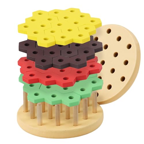 Baustein-Stapelspiel, Bausteine für Kinder, Bausteine aus Holz, pädagogisches Familienbrettspiel für Kinder, und Mädchen. von Generic