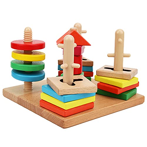 Bausteine Spielzeug, Fünf Verschiedene Formen Blockieren Spielzeug, Bildungs Geburtstagsgeschenke (Bunte Smartdisk) von Generic