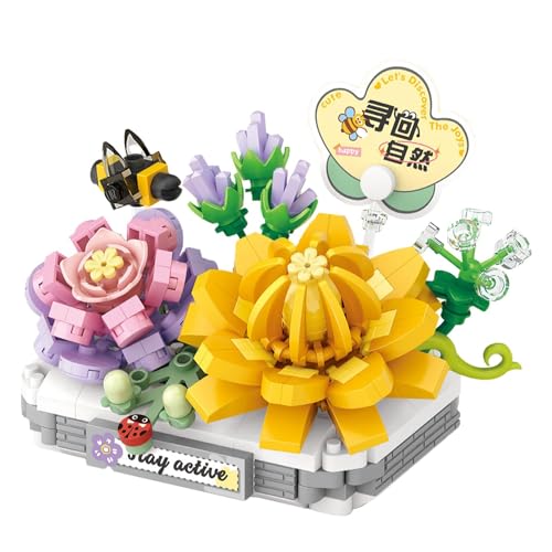 Bausteine ​​- Straßenszenenblumentopf, zusammengebaute Bausteine ​​Spielzeug | Bildungsbausteine ​​Spielzeug zum Geburtstag Weihnachten Neujahr Jubiläum von Generic