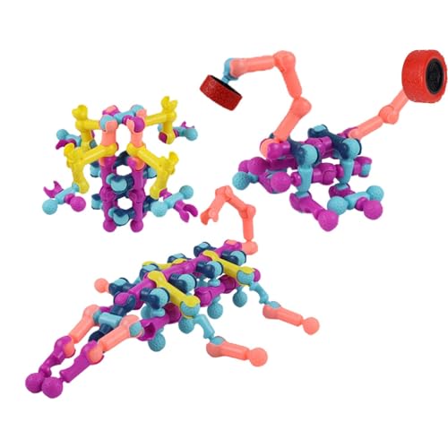 Bausteine für Kinder, Bausteine für Kinder - Skelettbaustein Set | 34st Bausteine, Sinnesblock, lustige STEM-Aktivität von Generic