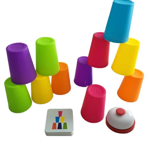 Becher-Stapelspielzeug Für Kinder – Pädagogisches, Farbenfrohes Becherspielset, Auffälliges Stapeldesign Für Kleinkinder, Schnelle Becher-Herausforderung Zur Verbesserung Der Feinmotorik, Lernaktivitä von Generic