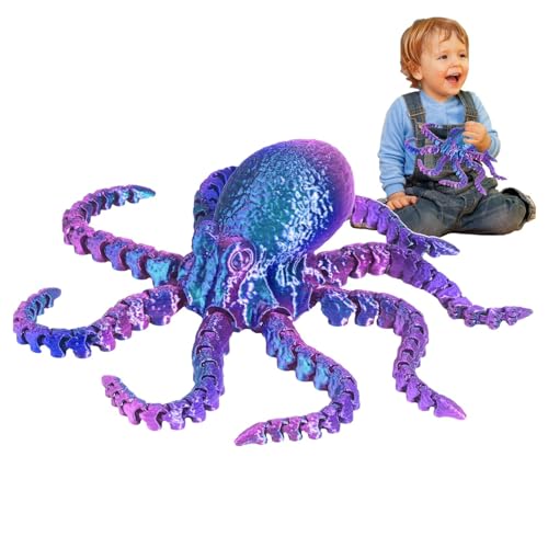 Bedruckter Oktopus, Sammelfigur, Oktopus-Spielzeug, Tiermodell | Kleine Oktopus-Statue, nautische Oktopusfigur, Schreibtischdekoration, Oktopus-Spielzeug von Generic