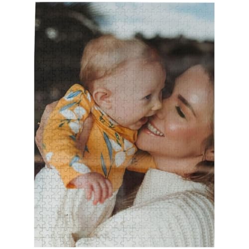 Benutzerdefinierte Puzzles Fotopuzzles Personalisiert 300/500/1000 Teile, Geschenke zum Muttertag Geburtstag Weihnachten Hochzeit für Erwachsene Familie Freunde (Holz/Papier), 1 Bilder von Generic