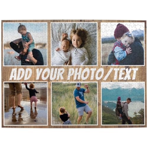 Benutzerdefinierte Puzzles Fotopuzzles Personalisiert 300/500/1000 Teile, Geschenke zum Muttertag Geburtstag Weihnachten Hochzeit für Erwachsene Familie Freunde (Holz/Papier), 6 Bilder von Generic