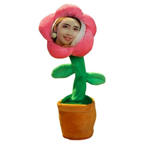 Benutzerdefiniertes tanzendes sprechendes Sonnenblumenspielzeug, tanzende Blume mit benutzerdefiniertem Gesicht, was Sie Sagen, singt, imitiert Schallplatten mit 50 Liedern, lustiges (One Size) von Generic