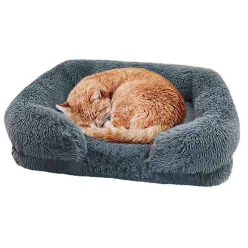 Beruhigendes Katzennest – großes Hundebett, Bequeme Hundehütte, orthopädisches Haustier-Schlafsofa, Couch, Haustierbett mit abnehmbarem und waschbarem Bezug, Bequeme Flauschige Oberfläche von Generic