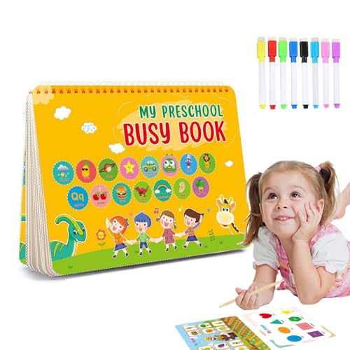 Beschäftigtes Buch Vorschule, stilles Stickerbuch für Kinder, wiederverwendbar, Vorschulaktivitäten, Lernbücher für Kleinkinder, bunte Kindergartenbücher, Spielzeug von Generic