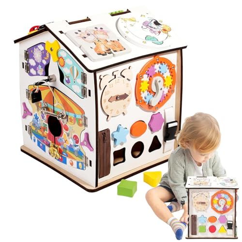 Beschäftigtes Haus aus Holz, beschäftigtes Hausspielzeug, vielseitiges Spielhaus – kreatives sensorisches Fidget-Spiel aus Holz für Vorschule und Lernen Beschäftigtes Haus aus Holz, beschäftigtes Hausspielzeug, vielseitiges Spielhaus – kreatives sensorisches Fidget-Spiel aus Holz für Vorschule und Lernen von Generic