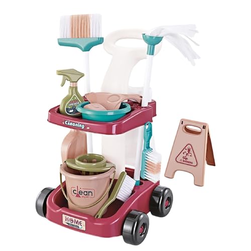 Besen- und Mopp-Set für Kleinkinder, Reinigungsspielzeug für Kleinkinder, Reinigungsset für Kleinkinder, Reinigungswagen inklusive | simuliertes Reinigungsset Besen- und Mopp-Set für Kleinkinder, Reinigungsspielzeug für Kleinkinder, Reinigungsset für Kleinkinder, Reinigungswagen inklusive | simuliertes Reinigungsset von Generic