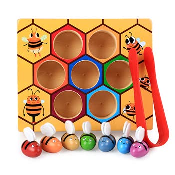 Bienen Farbspiel Sortieren Motorik Holz Natur Geschenk Spielzeug Farben Lernen Jungen Mädchen Lernspiel von Generic