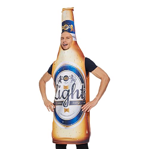 Bierflaschen-Kostüm | Weiche gepolsterte Stoffkleidung für Erwachsene, Festivals, Kleidung | lustige Partykleidung für Halloween, Oktoberfest, Bühnenaufführungen, von Generic