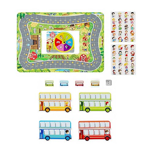 Bildungsbusstopp spielen, Lernpuzzlespielzeugkit, Mathematik -Puzzle -Tisch Set | Kompaktes Skill -Spiel mit Zahlensortier, ansprechendes Reisespielzeug für Kinder, Wächter, Ausbilder, Klassenzimmer - von Generic