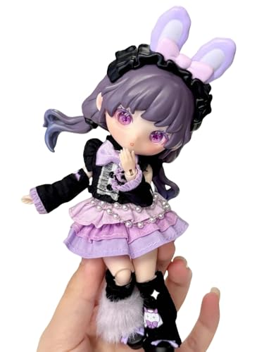 Binary Sweetheart Series OB11 1/12 Bjd Action Sammelfigur Anime-Modell Geschenk 1/12 BJD Puppenspielzeug,Keine zusätzlichen Geschenke(Purple) von Generic