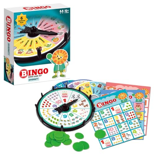 Bingo-Spiel für Familien, Bingo-Spiele für Partys | Familienbingo, unterhaltsamer Abend - Zähl- und Match-Fähigkeiten Lustige wiederverwendbare Bingo-Spiele für Familien für Cla-Spiele von Generic