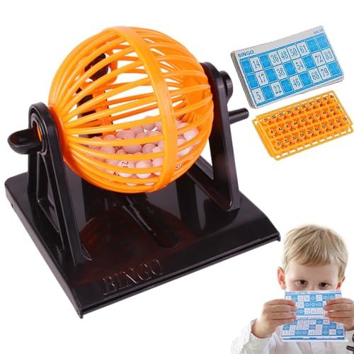 Bingo-Spiele für Kinder, Bingo-Spiel, Professionelles Bingo-Spiel-Set, Bingoset enthält Bingobur, Masterboard, gemischte Karten für Gruppen, Partys von Generic
