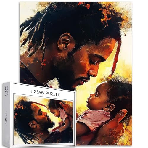 Black Man Holding his Baby 1000 Piece Jigsaw Puzzles for Adults Father's Day Puzzles 20×27 Inches Colorful DIY Puzzles for Home Decoration Gifts Family Puzzle Perfect for Game Nights Black Man Holding his Baby 1000 Piece Jigsaw Puzzles for Adults Father's Day Puzzles 20×27 Inches Colorful DIY Puzzles for Home Decoration Gifts Family Puzzle Perfect for Game Nights von Generic