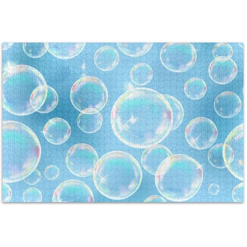 Blaue Seifenblasen, Puzzle für Erwachsene, Geschenke für Puzzle-Liebhaber, lustiges Familienpuzzle, Tier, bunte Kunst, 500 Stück von Generic