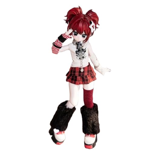 Blindbox Light Nightmare Twins-Serie, 1/6 MJD-Puppe, Actionfiguren in 1/6 BJD-Größe, bewegliche Puppen mit Puppenkleidung, Überraschungsgeschenkspielzeug(Red) von Generic