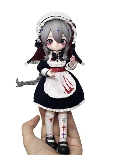 Blindbox Nyssa Bizarre Nightmare-Serie, 1/12 BJD-Puppe, Actionfiguren in OB11-Größe, bewegliche Puppen mit Puppenkleidung, Überraschungsgeschenkspielzeug(Dark Gray) von Generic