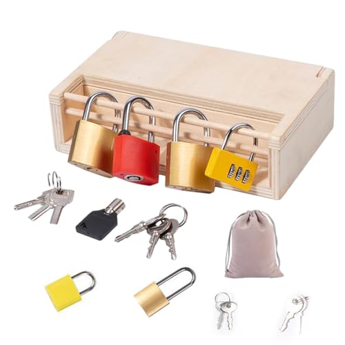 Blockierspielzeug und - Schlüssel Set Lernspielzeug aus Holz | Geschenk für Kinder im Vorschulalter für Kinder, Hand-Auge-Koordination, Aktivitäten Blockierspielzeug und - Schlüssel Set Lernspielzeug aus Holz | Geschenk für Kinder im Vorschulalter für Kinder, Hand-Auge-Koordination, Aktivitäten von Generic