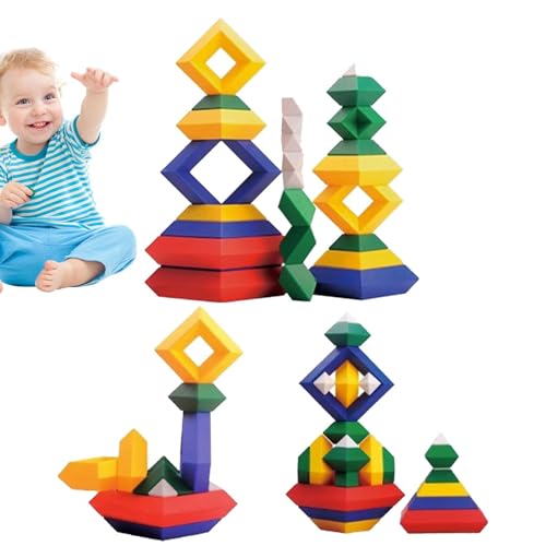 Blöcke für Kinder, Bauspielzeug für Kinder - Lernen Lehre Stapeln von Blöcken | 45 Teile entwickeln motorische Fähigkeiten, lebendige Farben Montessori Learning Toy, Spielzeug Blöcke für Kinder, Bauspielzeug für Kinder - Lernen Lehre Stapeln von Blöcken | 45 Teile entwickeln motorische Fähigkeiten, lebendige Farben Montessori Learning Toy, Spielzeug von Generic