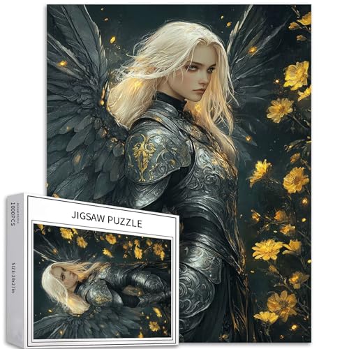 Blonder Engel Puzzle für Erwachsene, Glühwürmchen, Surround-Szene, Kunst-Puzzle, anspruchsvolle Familienaktivitäten, buntes Bastelpuzzle für Heimdekoration, Geschenke, 50,8 x 68,6 cm, 1000 Teile Blonder Engel Puzzle für Erwachsene, Glühwürmchen, Surround-Szene, Kunst-Puzzle, anspruchsvolle Familienaktivitäten, buntes Bastelpuzzle für Heimdekoration, Geschenke, 50,8 x 68,6 cm, 1000 Teile von Generic