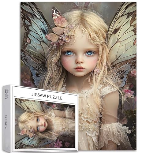 Blondes Elfen-Puzzle für Erwachsene, Elfen, umgeben von Blumen, Kunst-Puzzle, herausfordernde Familienaktivitäten, buntes Bastelpuzzle für Heimdekoration, Geschenke, 50 x 70 cm, 1000 Teile Blondes Elfen-Puzzle für Erwachsene, Elfen, umgeben von Blumen, Kunst-Puzzle, herausfordernde Familienaktivitäten, buntes Bastelpuzzle für Heimdekoration, Geschenke, 50 x 70 cm, 1000 Teile von Generic