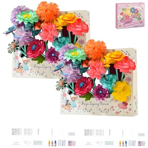BloomJoy Magisches Blütenblatt-Blumenset, DIY-Bastelset for Papierblumen, Fantasy-Kunst – Magische Blumen, mehr als EIN Dutzend Blumenarten, frei kombinierbare Farben(2PCS) von Generic