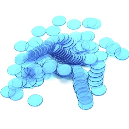 Blue Bingo Game Chips - Transparenter Kunststoff, 3/4 Zoll Durchmesser, 100 Stück Blue Bingo Game Chips - Transparenter Kunststoff, 3/4 Zoll Durchmesser, 100 Stück von Generic