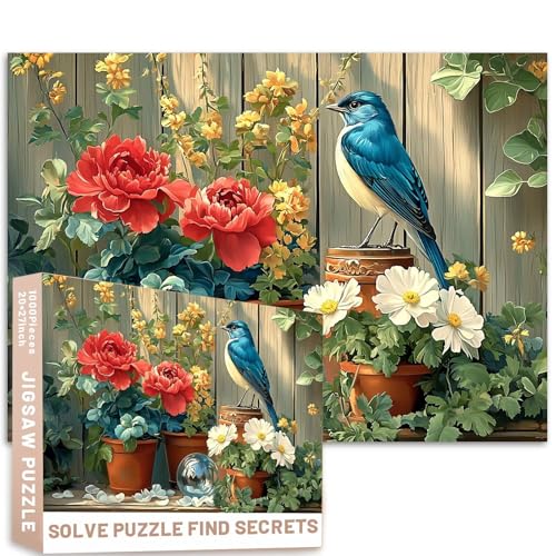 Blue Bird Sukkulenten-Übertopf-Puzzle, 1000 Teile, Pfingstrosen, Chrysanthemen, Holzmaserung, Tischkunst, anspruchsvolle Familienaktivitäten, Spiele, bunt, Bastelpuzzle für Heimdekoration, Geschenke Blue Bird Sukkulenten-Übertopf-Puzzle, 1000 Teile, Pfingstrosen, Chrysanthemen, Holzmaserung, Tischkunst, anspruchsvolle Familienaktivitäten, Spiele, bunt, Bastelpuzzle für Heimdekoration, Geschenke von Generic