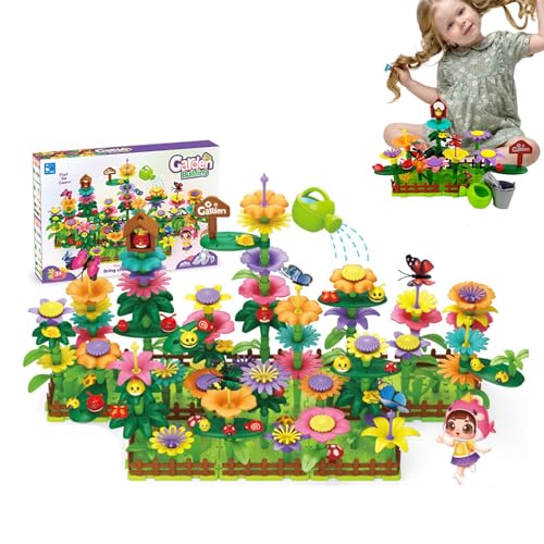 Blumen-Bauspielzeug – Blumengarten-Bauklötze, bunte kreative Spielblöcke | Baustein-Set für Gartenelemente, Baustein-Set von Generic