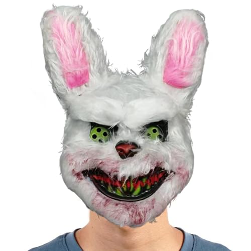 Blutige Plüsch-Hasen-Kopfbedeckung, gruselige Hasen-Gesichtsbedeckung | Realistisches Kinderkostüm mit blutigem Mund | Elastisches Cosplay-Kostüm für Geburtstagsfeier, Halloween, Weihnachten Blutige Plüsch-Hasen-Kopfbedeckung, gruselige Hasen-Gesichtsbedeckung | Realistisches Kinderkostüm mit blutigem Mund | Elastisches Cosplay-Kostüm für Geburtstagsfeier, Halloween, Weihnachten von Generic