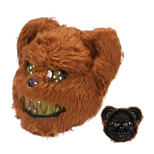 Blutiges Bären-Cosplay-Kostüm, Blutige Plüschhasen-Kopfbedeckung | -Gesichtsbedeckung für Cosplay, gruselige Gesichtsbedeckung für Halloween, Neuheit von Generic