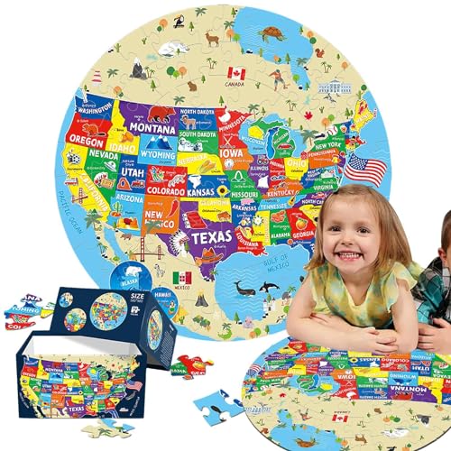 Bodenpuzzle, rundes Puzzle, 70-teiliges Lernpuzzle – Hand-Auge-Koordinations-Übung für und Mädchen, Puzzle-Spielzeug für Klassenzimmer, Schlafzimmer von Generic