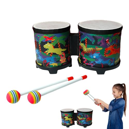 Bongos für Kinder, süßes Handtrommel-Musikspielzeug | Niedliche Musikinstrumente aus mit 2 bunten Trommelstöcken, Exquisite Verarbeitung, Geburtstagsgeschenk von Generic