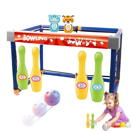 Bowling-Set, Bowling-Spielzeug, Bowling-Spielset mit Bällen und Tor, Lernspielzeug für Motorik, Sportspielzeug für und Mädchen ab 3 Jahren von Generic