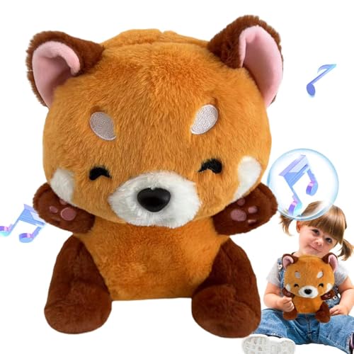 Breathing Stuffed Animal,Stuffed Red Raccoon Doll | Cute Toy Bear with Rhythmic Breathing & Musical Light, Early Education Doll Pillow for Travel Home von Generic