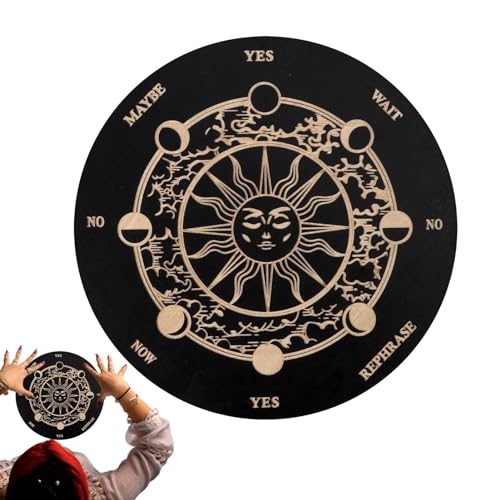 Brett zum Vorhersagen des Glücks – Ouija Geistertafel | Holzbrett für Planchette mit dekorativer Botschaft für Entscheider - Planchette mit dekorativer Botschaft aus Holz von Generic
