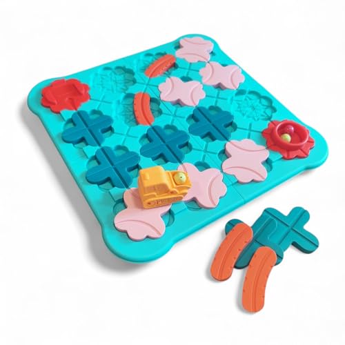 Brettspiel ab 3 4 Jahre – Montessori Spielzeug ab 3 4 Jahre – Board Games for Kids – Logikspiel mit 118 Aufgaben – Road Puzzle Logic Game – Educational Toy for Boys & Girls 3 4 5 Jahre von Generic
