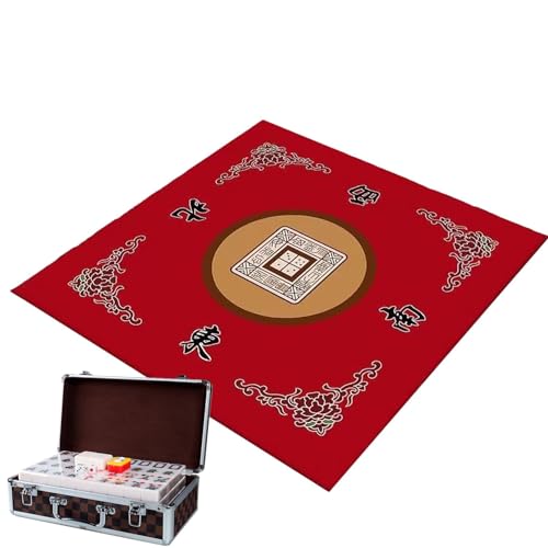 Brettspielmatte, Mahjong-Spieltisch-Abdeckung, Mahjong-Matte, quadratische Form, Mahjong-Tischdecke – rutschfeste, verdickte Mahjong-Tischdecke 80 x 80 cm – Mahjong-Zubehör von Generic