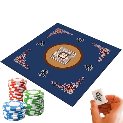 Brettspielmatte, Mahjong-Spieltisch-Abdeckung, Mahjong-Matte, quadratische Form, Mahjong-Tischdecke – rutschfeste, verdickte Mahjong-Tischdecke 80 x 80 cm – Mahjong-Zubehör von Generic