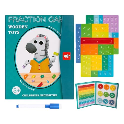 Bruchrechnen Material Magnete | Magnetisches Buch Bruchrechnung | Montessoris Magnetic Book Fraction Puzzle for Children | Brüche Mathematik Lernmittel für Kinder von Generic