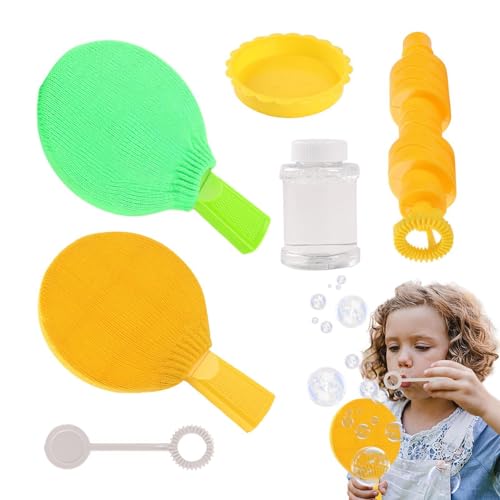 Bubble Racket Toy Set, Bubble Bubbles Bubbles Blase Bubbles Tischtennisschlägerspielzeug, berührungsempfindliche Blasen, Lernspielzeug für drinnen und draußen für die Motorik von Generic