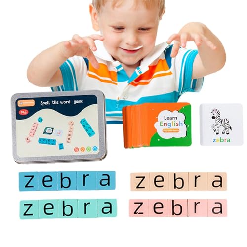 Buchstabenpuzzle, Rechtschreibspiele der Wörter | Rechtschreibspiel mit Alphabetblöcken | Rechtschreibspiel mit Alphabetblöcken aus Holz, Lernspielzeug, Spielen von Generic